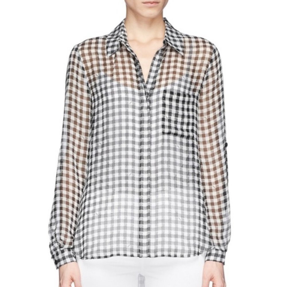 Diane von Furstenberg Lorelei Gingham Silk Blouse